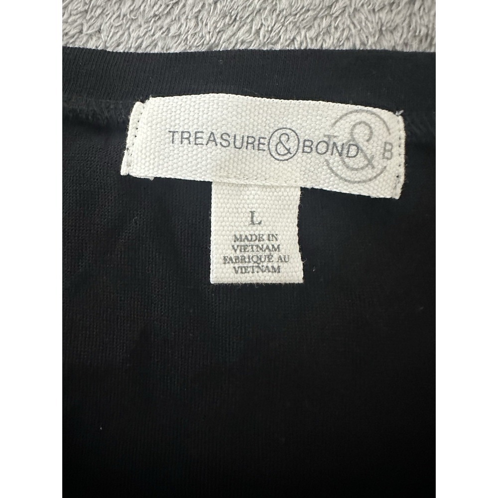 TREASURE & BOND NEW NWT Black Sleeveless Ruched Side Dress Large Lined Front - Picture 8 of 9